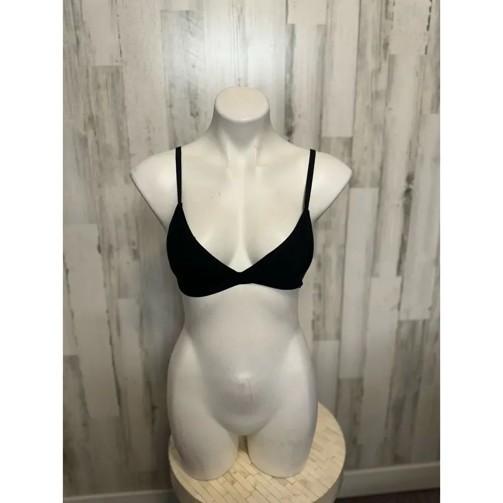 Auden Black Ribbed Bralette XS Adjustable Straps Lightweight Comfort Bra